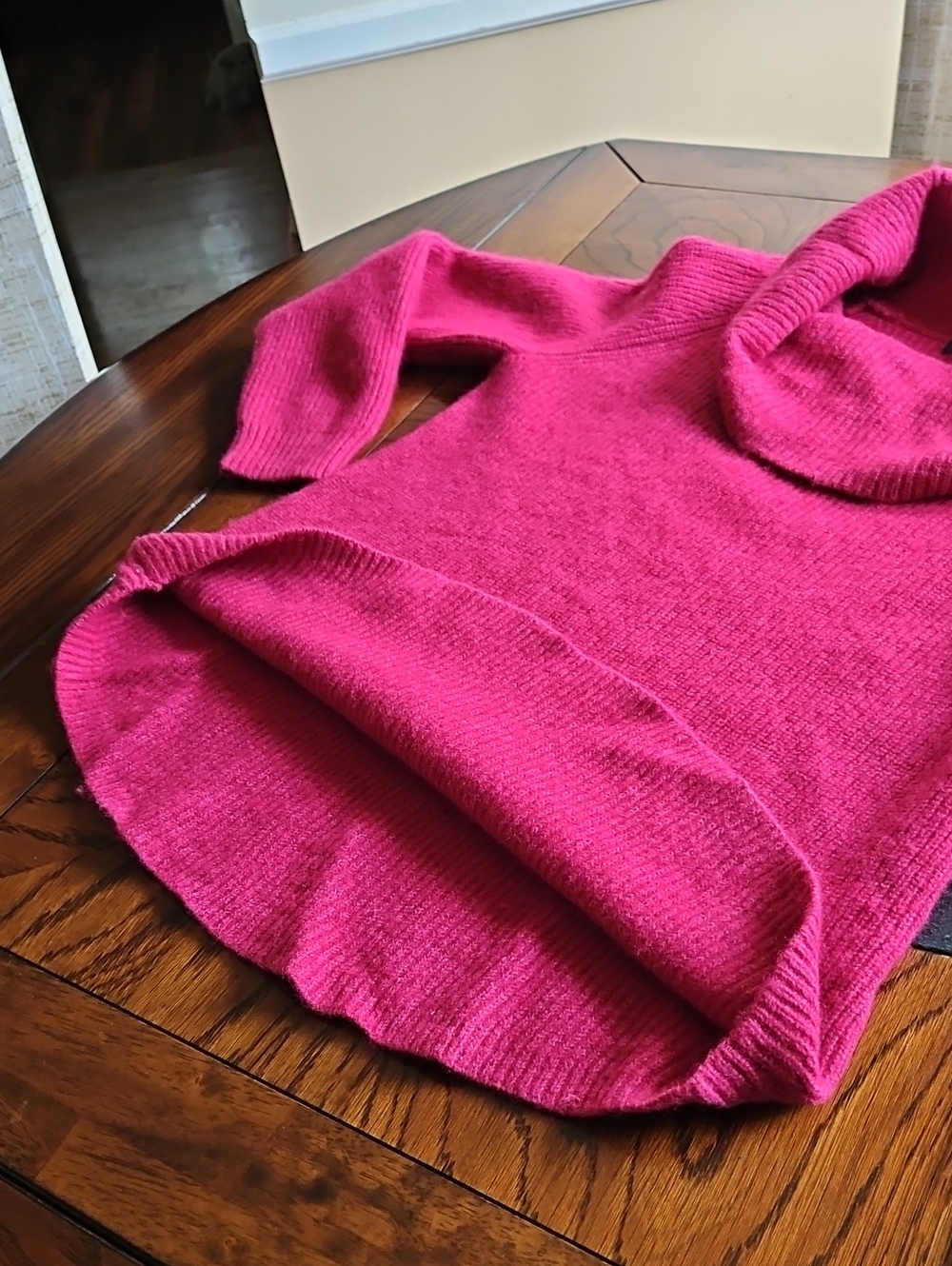Tahari Pink Merino Wool Blend Cowl Neck Sweater XL - Picture 9 of 13